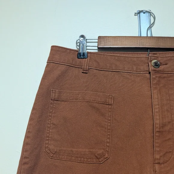 Old Navy 12 Tall High Rise Wide Leg Rust Pants Stretch - Picture 3 of 7